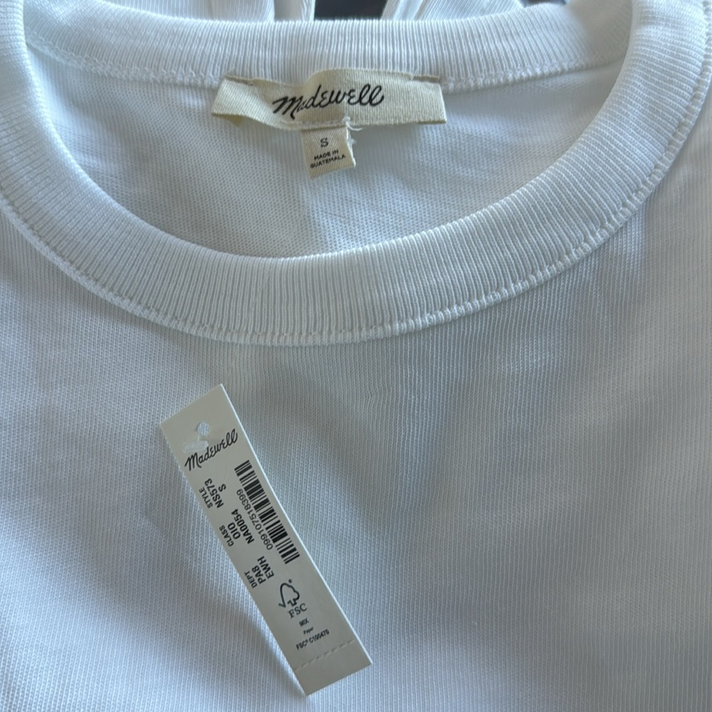 Madewell Relaxed Boxy Tee in Eyelet White - Picture 3 of 4
